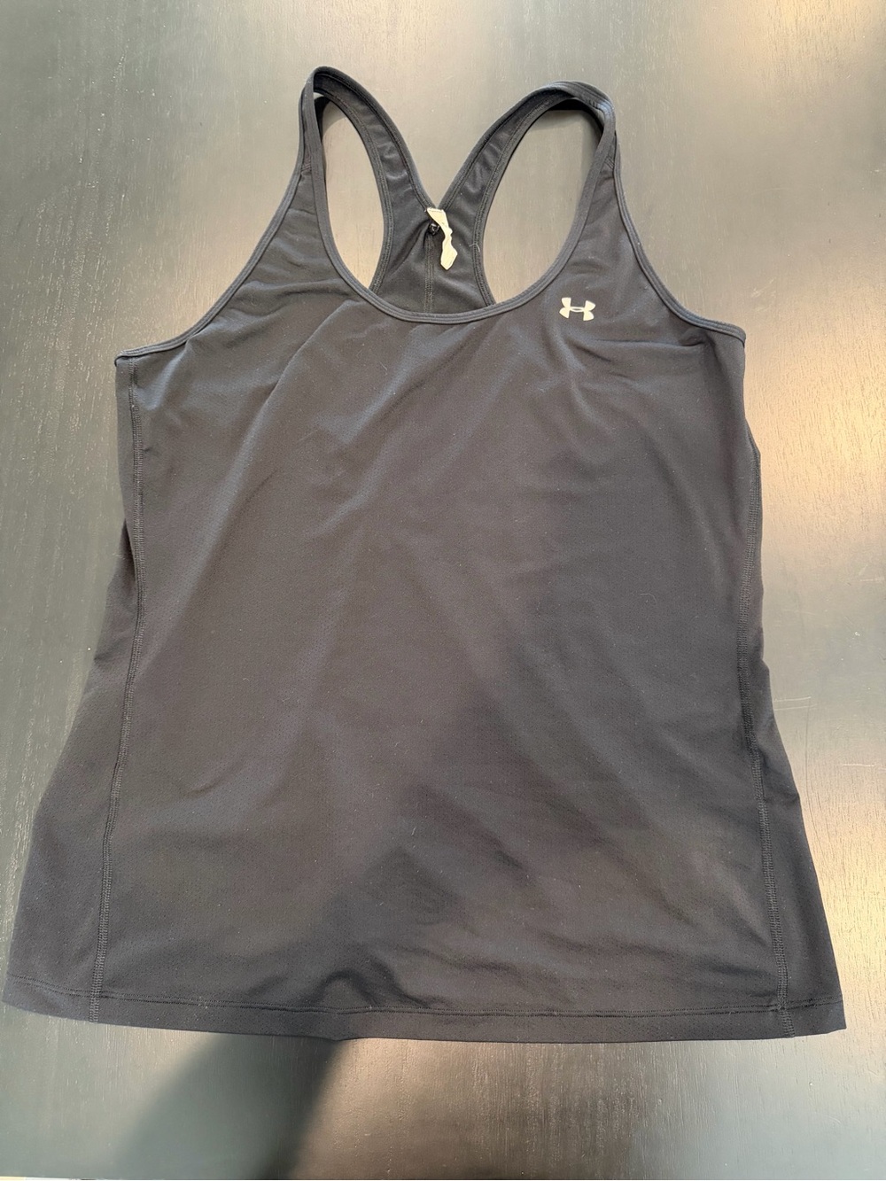 Under Armour Black Racerback Tank with Small Logo